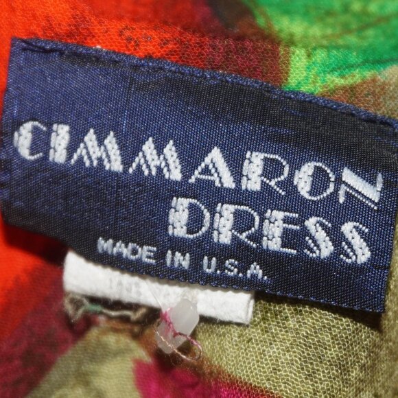 Vintage 80s Leaf Button Down Belted Midi Dress Medium - Picture 8 of 12